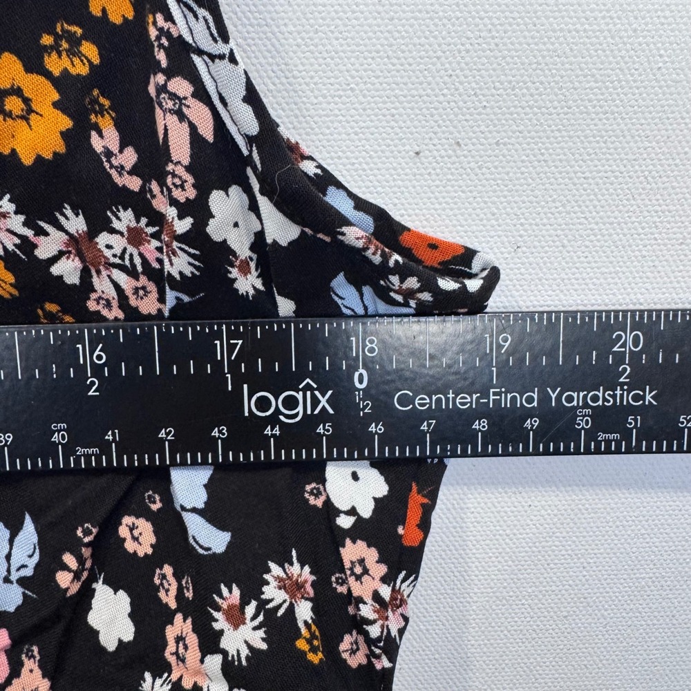 Torrid‎ Black Floral Print Betsy Babydoll Challis Tank Dress Size 1 - Picture 7 of 8